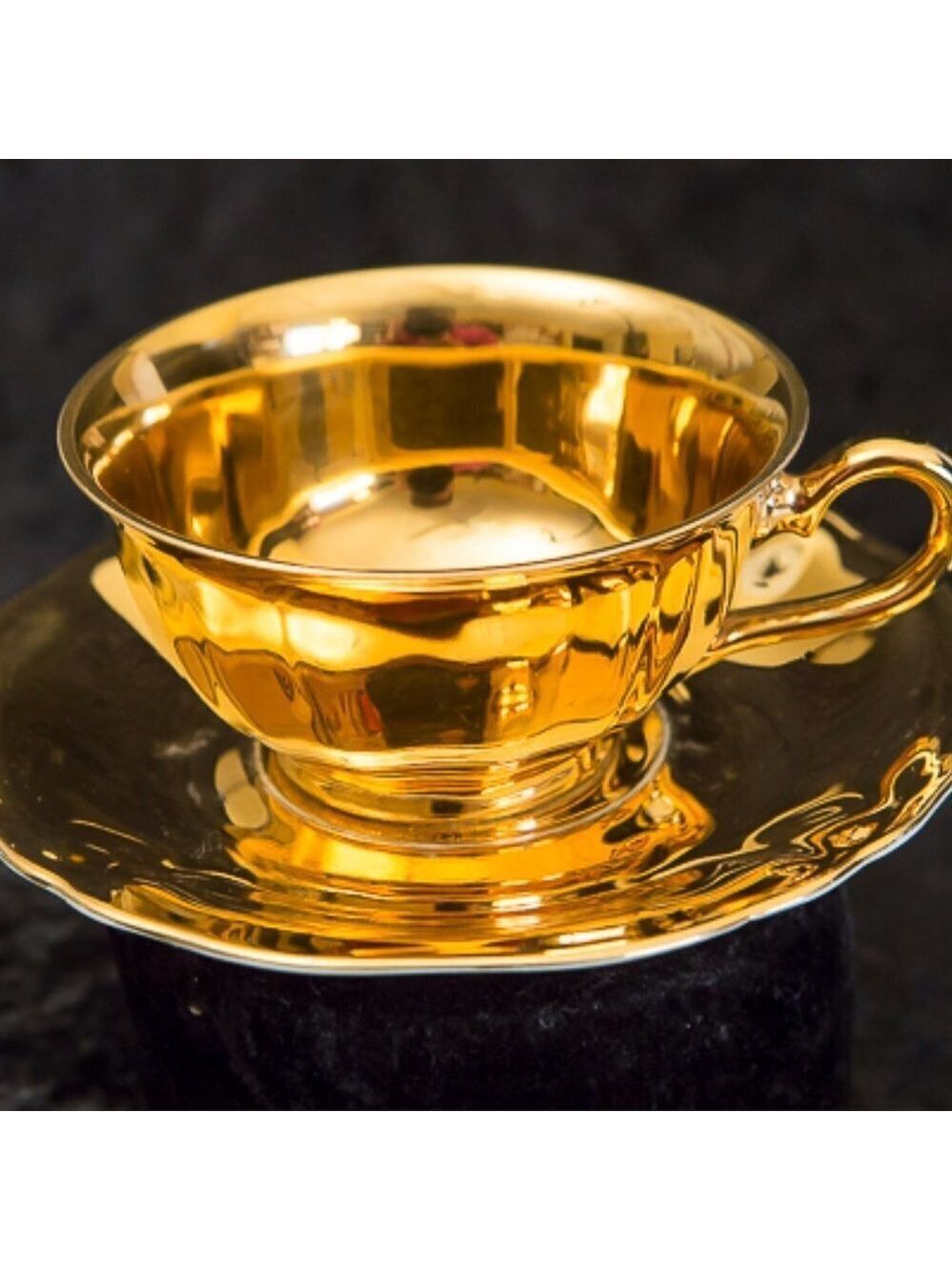 VINTAGE Gold BAVARIA GERMANY US Zone Teacup and Saucer 1946-1949
